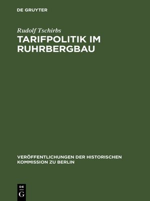 cover image of Tarifpolitik im Ruhrbergbau